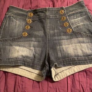 High waisted Express denim shorts